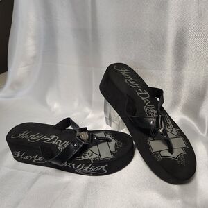 Harley-Davidson Women's Black Platform Sandals